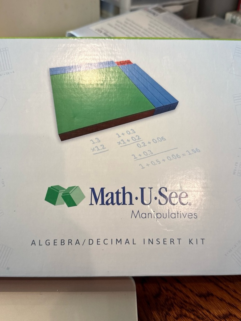 Algebra/Decimal Manipulatives Insert Kit - Green & Blue